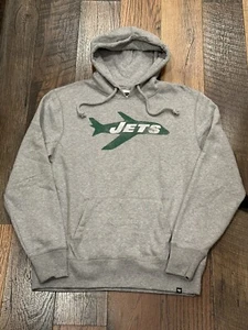 New York Jets NFL Men's '47 Legacy Logo Gray Hoodie - NWT - Picture 1 of 8