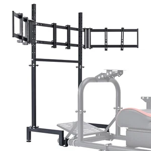 Minneer Triple Screen Monitor Stand For Round Tube Racing Simulator Cockpit - Picture 1 of 7