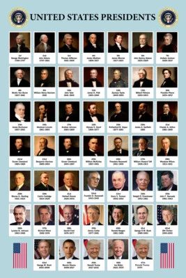 2025 Edition 47th Presidents Poster United States History Chart USA Classroom - Image 1 of 3