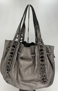 MICHAEL KORS GRAY Shake Skin Print Leather Large Shoulder Bag - Picture 1 of 17