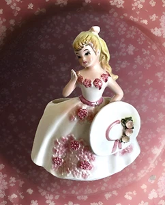 LEFTON Southern Belle Pink Flowers Porcelain Planter Minor Damage Vintage 1950s - Picture 1 of 11