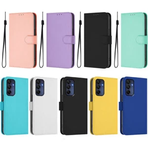 Luxury PU Leather Candy Color Wallet Cover Case for A33 A35 A55 A54 A32 A53 A34 - Picture 1 of 30