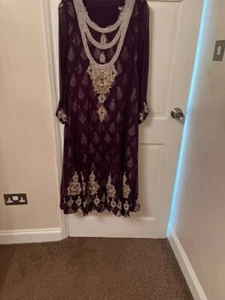 Pakistani/ Indian Wedding Wear Embroidered Custom Made Anarkali Dress. - Picture 1 of 5