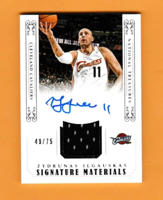 National Treasures #SM-ZI Zydrunas Ilgauskas Signature Materials 2014-15 automático Foto 1 de 2