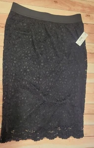 Size Medium Worthington Black Lace Pencil Skirt 32 Waist 27 Long - Picture 1 of 11