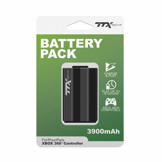 TTX Tech 可充电电池组 3900mAh 适用于 Xbox 360 控制器 — 第 1/1 张图片
