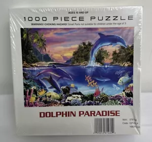 DOLPHIN PARADISE Glow In The Dark 1000 Piece Puzzle Made In The USA - Picture 1 of 4