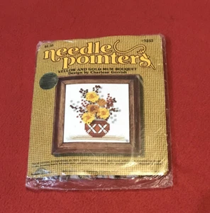 Vintage 1990s Needle Pointers Yellow and Gold Mum Bouquet Kit #5257 SUNSET - Picture 1 of 2