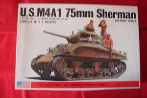 BANDAI SHERMAN 1/48 1/48 US M4A1 75 mm CHAR MAQUETTE A MONTER NEUF BOITE 8282 - Picture 1 of 3