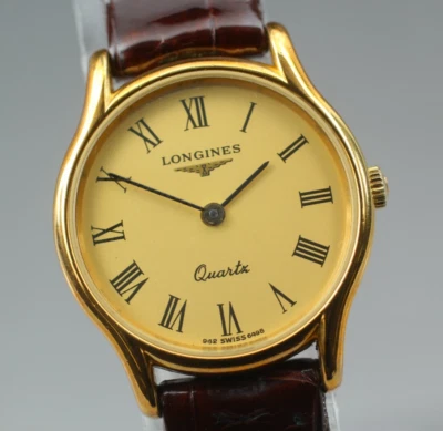"NEAR MINT" Vintage LONGINES 962 6498 Roman Gold Quartz Women's Watch From Japan - Image 1 of 4