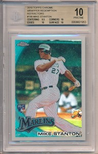 2010 Topps Chrome Wrapper Redemption Refractors Mike Stanton RC Rookie BGS 10