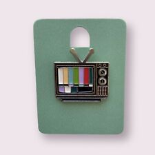 Retro Pin / Enamel Metal Brooch Badge/NEW/Television No Signal- 3cm.