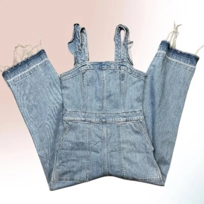 Mono Madewell Denim Delantal con Volantes y Correa Dobladillo Fray Azul Talla 6 Foto 1 de 4