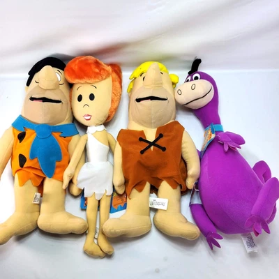 Lote 4 Juego de Peluche Familia Picapiedra Fred Wilma Barney Dino Hanna-Barber Foto 1 de 4