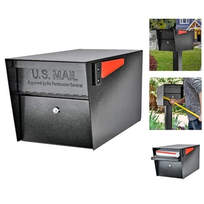 Mail Manager Locking Mailbox - Black, Heavy-Gauge Steel for Ultimate Protection - Image 1 of 4
