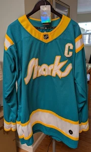 LOGAN COUTURE #39 San Jose Sharks Retro ADIDAS JERSEY Size 56 NEW - Picture 1 of 5