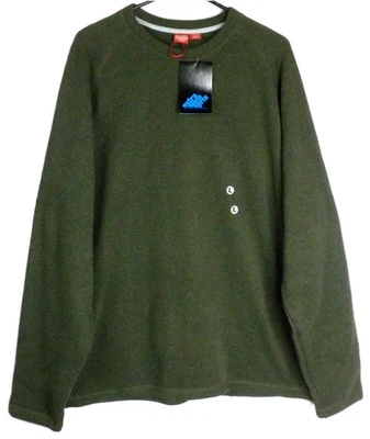 Eastern Mountain Sports Men's Green Heater Fleece Crew Pullover Sweater Size L - Image 1 of 4