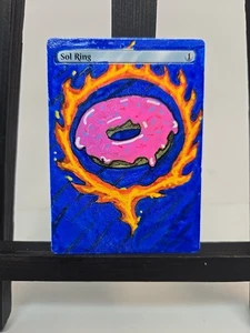 Sol Ring Handbemalt Alter - Pink Donut Parodie - Unikat MTG - Bild 1 von 3