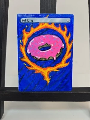Sol Ring Hand-Painted Alter – Pink Donut Parody – One-of-a-Kind MTG - Image 1 of 3