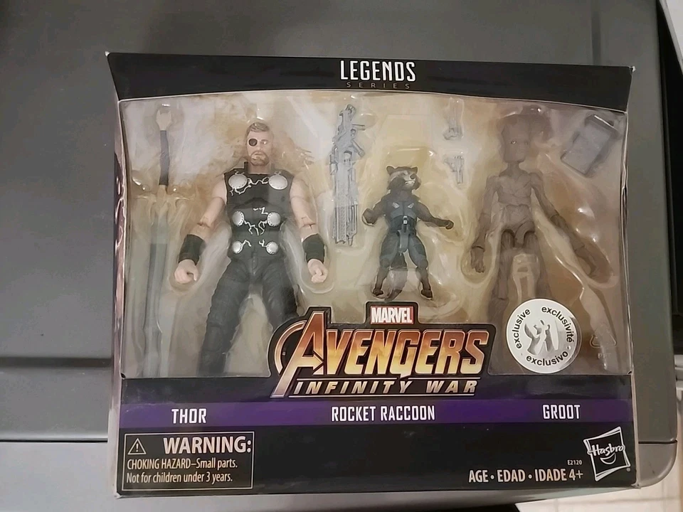 Легенды Marvel война бесконечности упаковка 3 Thor ракета и Groot игрушки R нас исключительный новый в коробке - Изображение 1 из 2