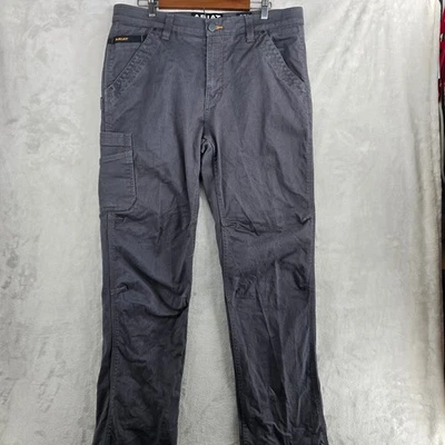 Ariat Rebar M4 Low Rise Boot Cut Gray Work Pants Men's Size 35x36 - Image 1 of 4