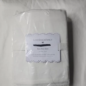 POTTERY BARN TEEN LOVESHACK AUSGEFALLENER SCHLEIFEN GEWÖLBTER BETTROCK TWIN XL 46" FALLEN ~ ELFENBEIN - Bild 1 von 4