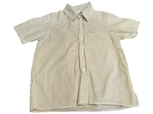 Boys Button-Down Dress Shirt, Marco and Lizzy, Size 6, Green Striped - Picture 1 of 5
