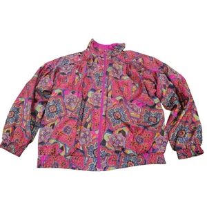 Vintage Lavon 80's 90's Pink Women's Track Jacket Tracksuit Size M Floral - Picture 1 of 5