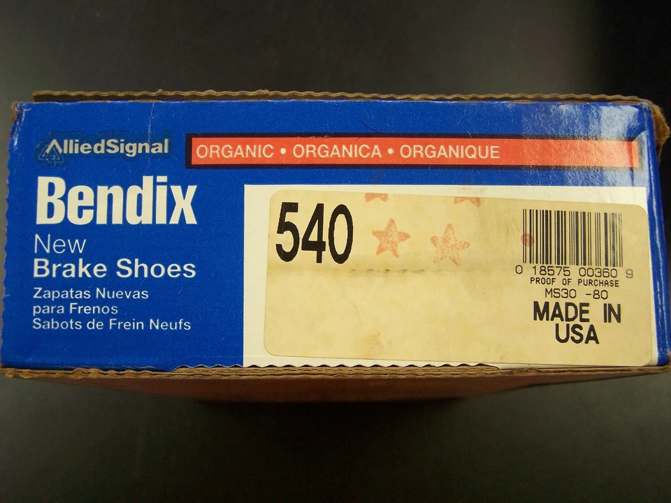 Zapatas de freno traseras Bendix 540 nuevas para Mazda 626 hechas en EE. UU. Foto 1 de 1