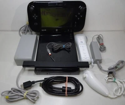 Nintendo Wii U 32GB Console Bundle – Gamepad, Wii Remote Plus, Nunchuk, Cables - Image 1 of 4