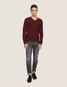 $130 Armani Exchange Men's J13 Slim Fit Destroyed Jeans, Grey Denim, 28R - Picture 1 of 4