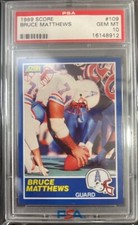 BRUCE MATTHEWS 1989 SCORE #109 HOF ROOKIE FOOTBALL CARD PSA 10