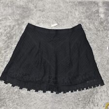 NEW Talbots Women's Plus Size 18WP A-Line Skirt  Black Cotton Blend Zip Solid
