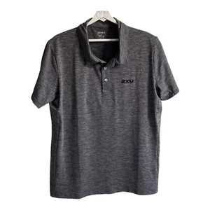 2XU Polo Shirt Men Sz Large ShortSleeve Lightweight Smart Casual Golf Grey Marle - Picture 1 of 11