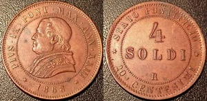Italie - Etats Pontificaux - Pie IX - 4 soldi 1868 an XXIII R, Rome ! KM#1374 - Picture 1 of 1