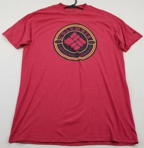 Columbia T Shirt Men's L Large Red Graphic Crewneck Stretch Short Sleeve Outdoor - Picture 1 of 8