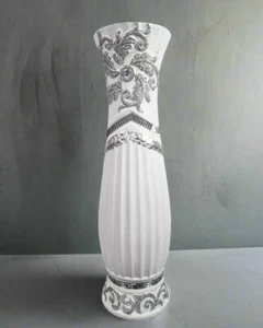 Large White Decorative Floor Standing Ceramic Vase Glitter Diamante 60cm 24 Inch - Picture 1 of 15