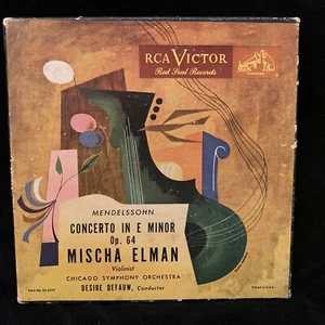 MISCHA ELMAN violin - MENDELSSOHN Cto - RCA 4 x 7-INCH BOX 1949 RED VINYL 45rpm - Picture 1 of 12