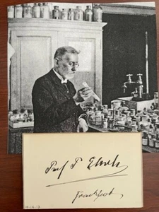 PAUL EHRLICH AUTOGRAMM - SIGNIERTE KARTE, BAKTERIOLOGE, NOBELPREIS CHEMOTHERAPIE - Bild 1 von 1
