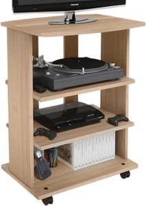Mobile TV in Legno MDF con 3 Ripiani Porta Console Videogiochi DVD e 4 Ruote Mob - Foto 1 di 6