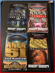 Area 51 Book Bundle by Robert Doherty (4x Paperback Books) Nosferatu, The Reply - Foto 1 di 7