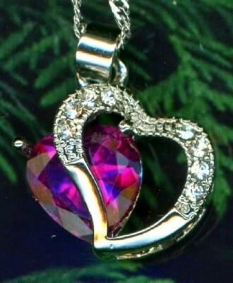 Collar Colgante Hoja Infinito Amor Corazón Piedra Natal Cristal Joyería Regalos  Foto 1 de 2