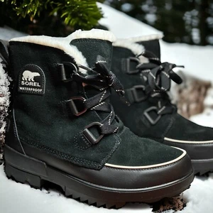 SOREL Women's Tivoli IV Waterproof Snow Boots Warm Winter Black Size 10 NEW - Picture 1 of 12
