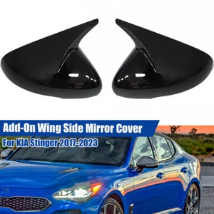 2x calotte specchietti retrovisori esterni nero lucido alloggiamento per KIA Stinger 2017-2023 - Foto 1 di 4