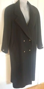 Vintage 90er Worthington Damen Wollmantel lang schwarz volle Kleiderlänge Karriere 6 S - Bild 1 von 7