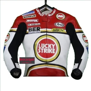 Suzuki Lucky Strike Jacket Kevin Schwantz 1993 Motorcycle Racing Leather Jacket - Picture 1 of 5