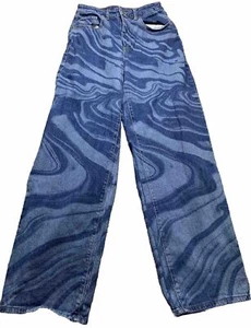 WILD FABLE Highest Rise Baggy Blue Retro Swirl Jeans Size 2 /26R - Bild 1 von 11