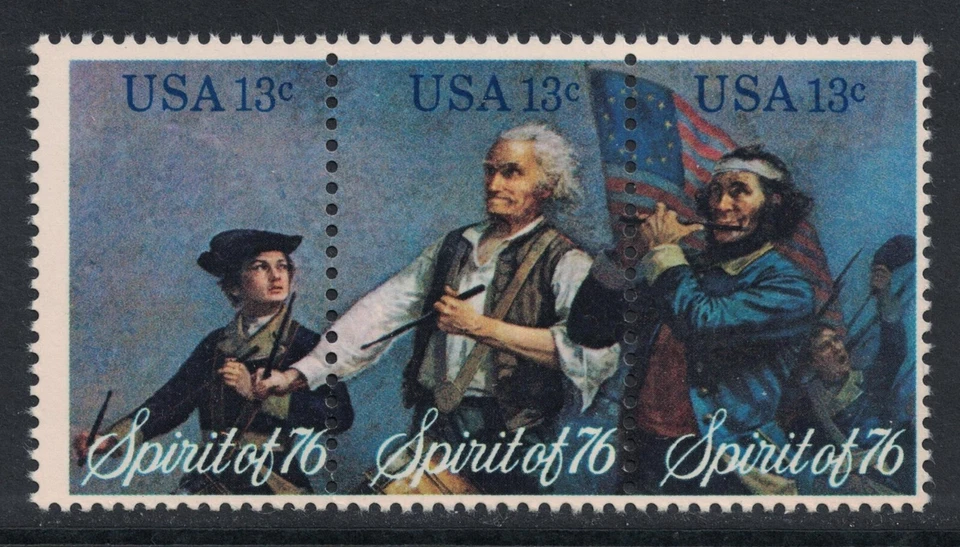 Scott 1629-1631- Spirit of '76, Drummer Boy- Strip of 3- MNH 13c 1976- unused - Image 1 of 1