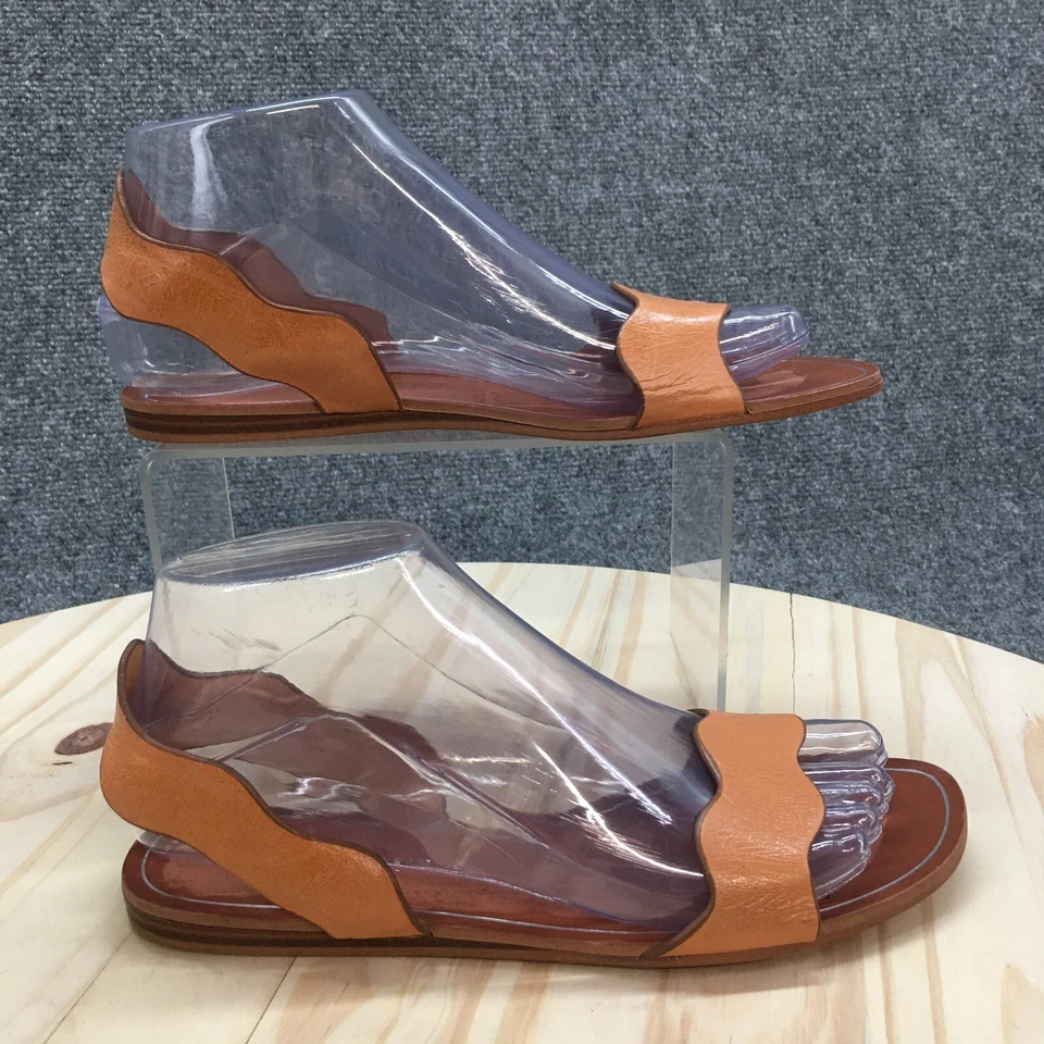 Sandalia Zara Mujer 36 Marrón Colección Básica Correa al Tobillo Sin Cordones Cuero Informal Foto 1 de 4