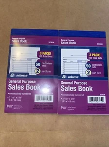 Paquete de 2 libros de ventas de 50 juegos de factura de recibo sin carbono formulario de 2 partes - Imagen 1 de 2